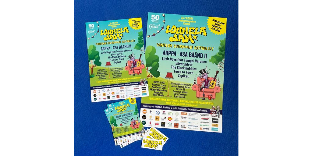Louhela Jam -julisteet, -flyerit ja -tarrat